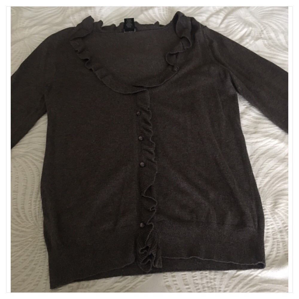 Ann Taylor Ruffle Trim Cardigan - Picture 4 of 9